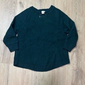 J. Crew Forest Green Crew Neck Merino Wool Sweater Medium SHRUNKEN